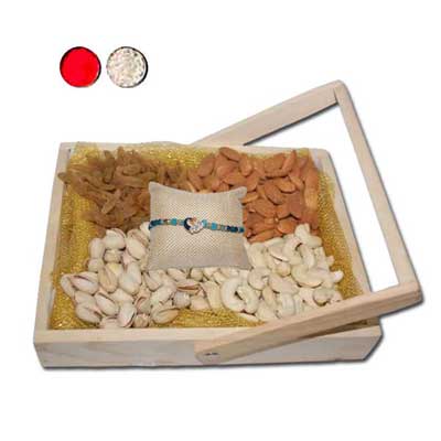 "Premium  Dryfruit Thali in wooden tray  PRD-1 - Click here to View more details about this Product